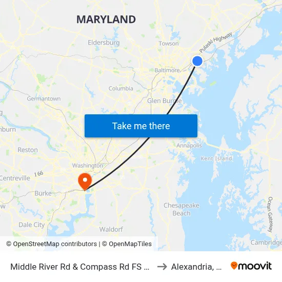 Middle River Rd & Compass Rd FS Sb to Alexandria, VA map
