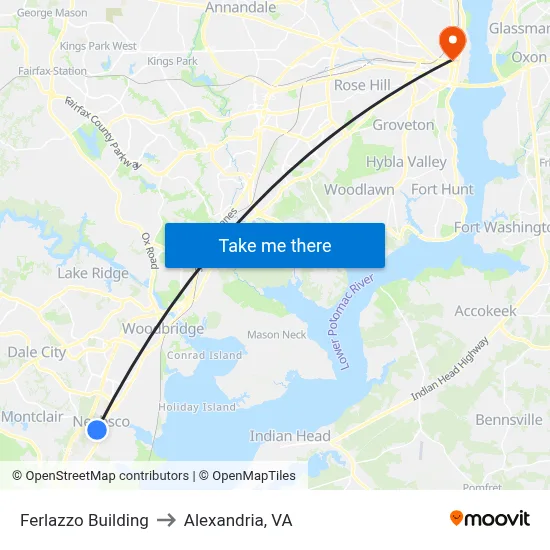 Ferlazzo Building to Alexandria, VA map