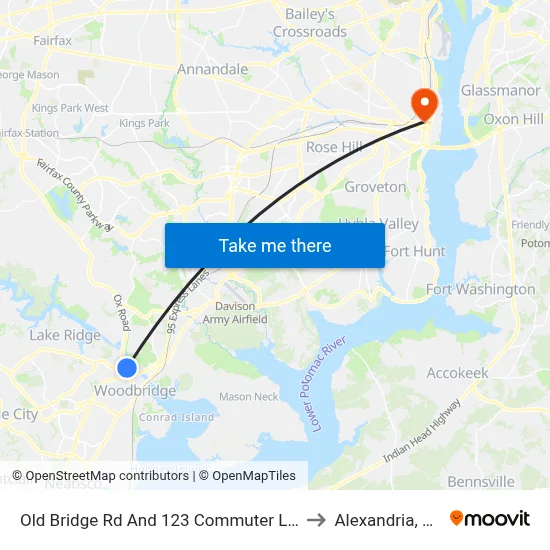 Old Bridge Rd And 123 Commuter Lot to Alexandria, VA map