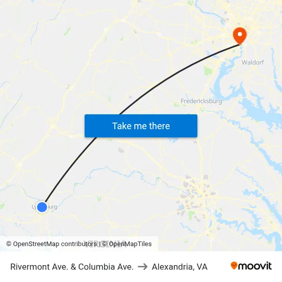 Rivermont Ave. & Columbia Ave. to Alexandria, VA map