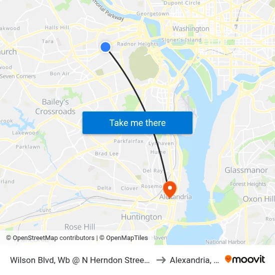 Wilson Blvd, Wb @ N Herndon Street, Ns to Alexandria, VA map
