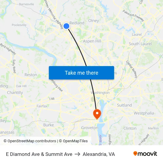 E Diamond Ave & Summit Ave to Alexandria, VA map
