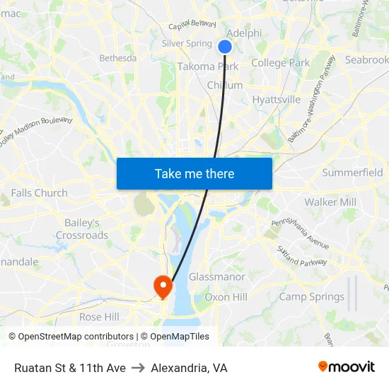 Ruatan St & 11th Ave to Alexandria, VA map