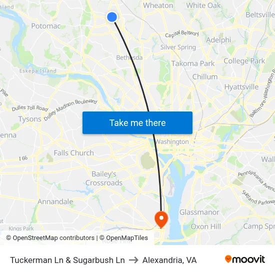 Tuckerman Ln & Sugarbush Ln to Alexandria, VA map