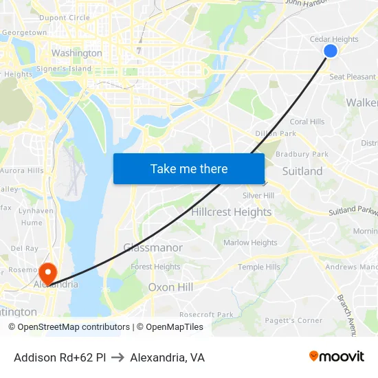 Addison Rd+62 Pl to Alexandria, VA map
