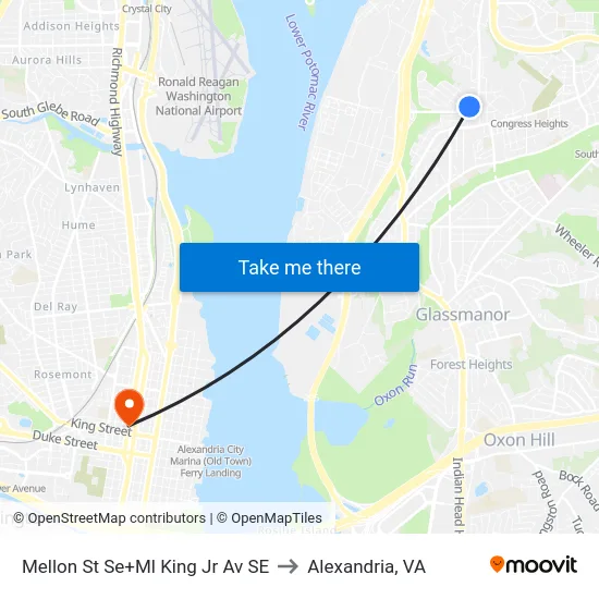 Mellon St Se+Ml King Jr Av SE to Alexandria, VA map