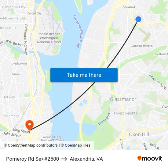 Pomeroy Rd Se+#2500 to Alexandria, VA map