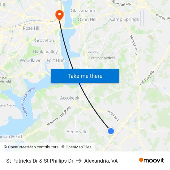 St Patricks Dr & St Phillips Dr to Alexandria, VA map
