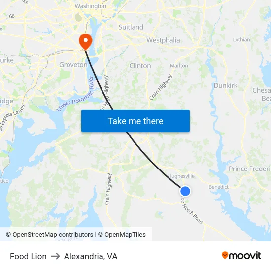 Food Lion to Alexandria, VA map