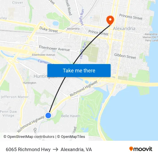 6065 Richmond Hwy to Alexandria, VA map