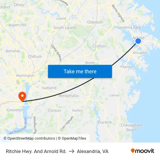 Ritchie Hwy. And Arnold Rd. to Alexandria, VA map