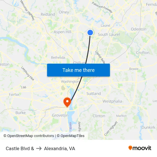 Castle Blvd & to Alexandria, VA map