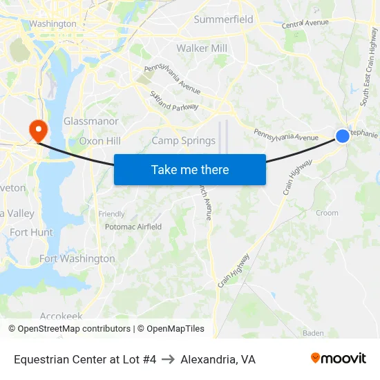 Equestrian Center at Lot #4 to Alexandria, VA map