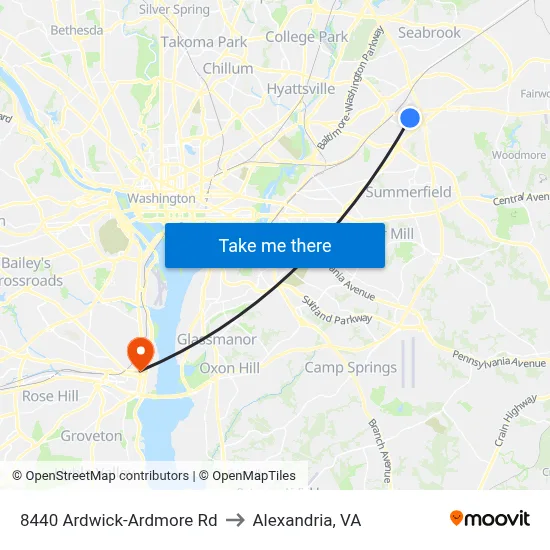8440 Ardwick-Ardmore Rd to Alexandria, VA map