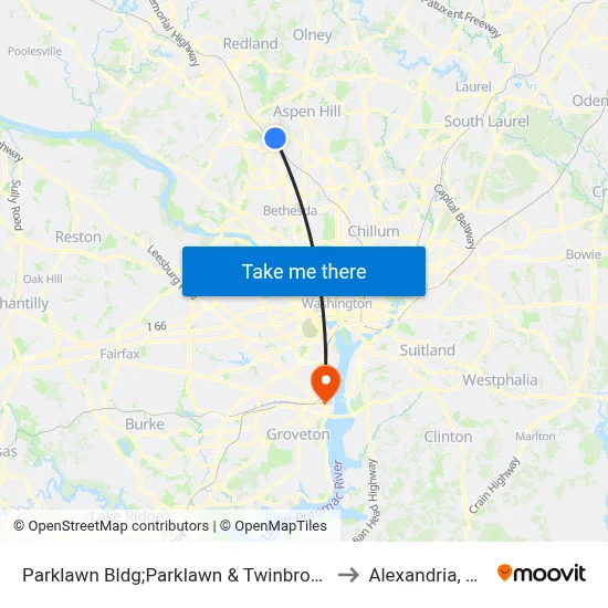 Parklawn Bldg;Parklawn & Twinbrook to Alexandria, VA map