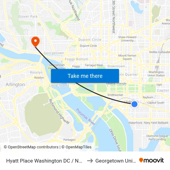 Hyatt Place Washington DC / National Mall to Georgetown University map