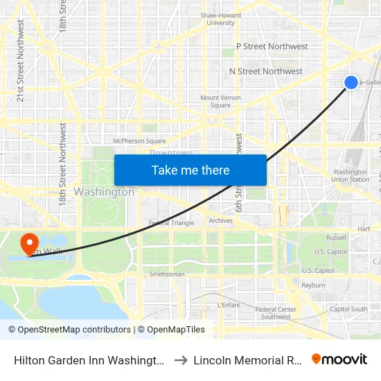 Hilton Garden Inn Washington D C U S Capitol to Lincoln Memorial Reflecting Pool map