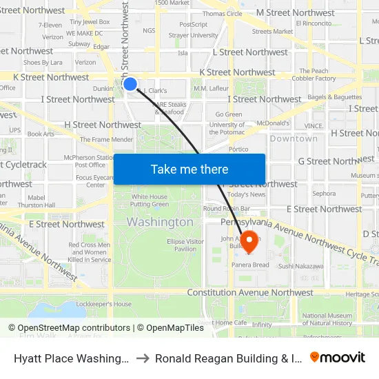 Hyatt Place Washington Dc/White House to Ronald Reagan Building & International Trade Center map