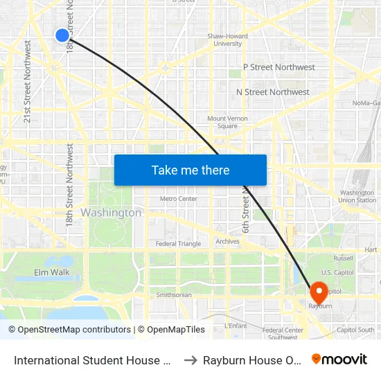 International Student House Of Washington, D.C. to Rayburn House Office Building map