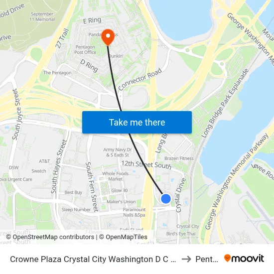 Crowne Plaza Crystal City Washington D C an IHG Hotel Arlington to Pentagon map
