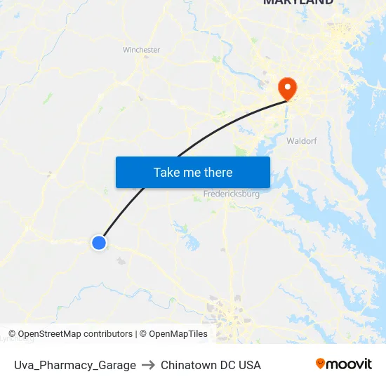 Uva_Pharmacy_Garage to Chinatown DC USA map