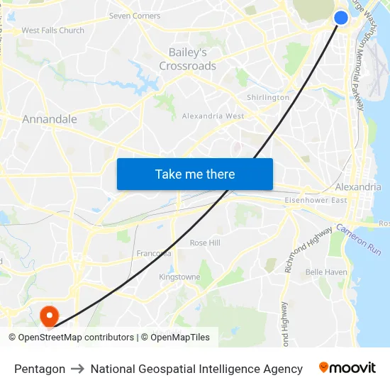 Pentagon to National Geospatial Intelligence Agency map