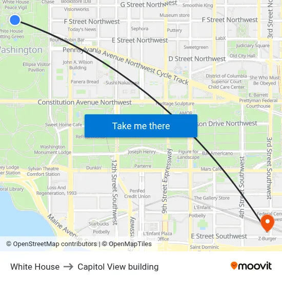 White House to Capitol View building map