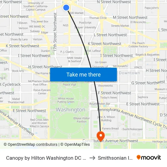 Canopy by Hilton Washington DC Embassy Row to Smithsonian Institute map