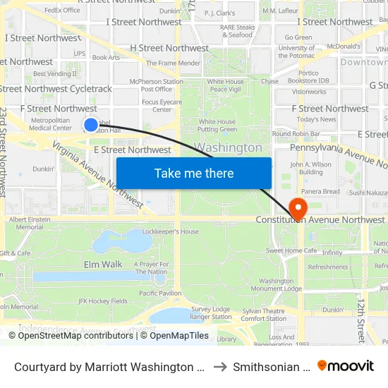 Courtyard by Marriott Washington D C Foggy Bottom to Smithsonian Institute map