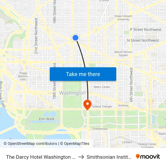 The Darcy Hotel Washington DC to Smithsonian Institute map
