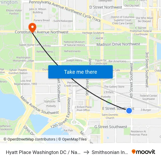 Hyatt Place Washington DC / National Mall to Smithsonian Institute map