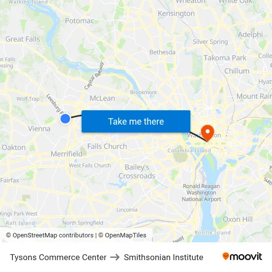 Tysons Commerce Center, 8219 Leesburg Pike to Smithsonian Institute map