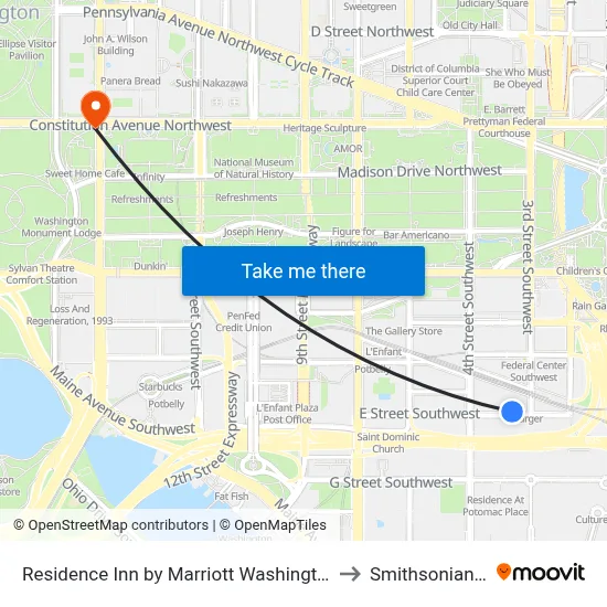 Residence Inn by Marriott Washington, DC National Mall to Smithsonian Institute map