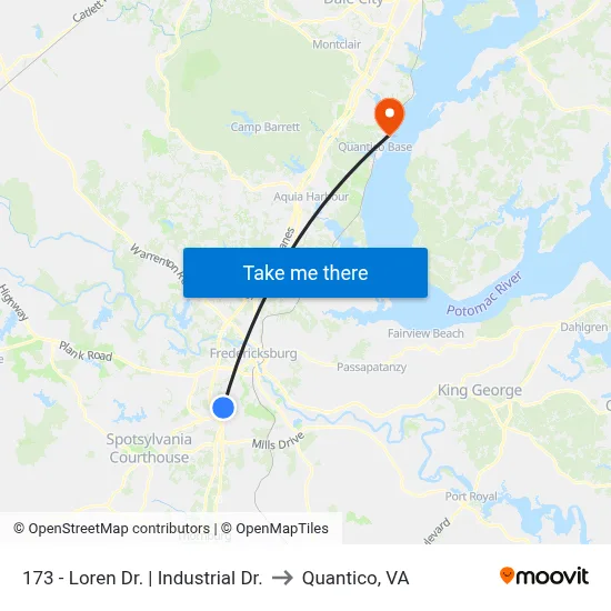 173 - Loren Dr. | Industrial Dr. to Quantico, VA map
