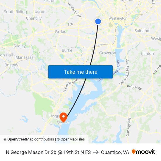 N George Mason Dr Sb @ 19th St N FS to Quantico, VA map