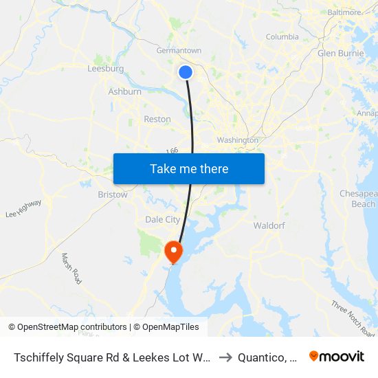 Tschiffely Square Rd & Leekes Lot Way to Quantico, VA map