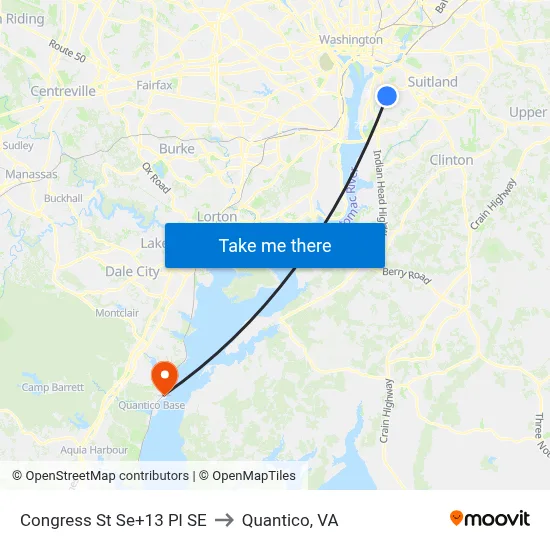 Congress St Se+13 Pl SE to Quantico, VA map
