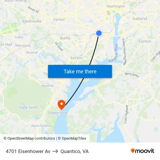 4701 Eisenhower Av to Quantico, VA map