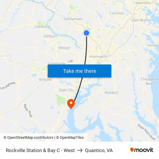 Rockville Station & Bay C - West to Quantico, VA map