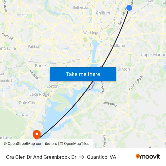 Ora Glen Dr And Greenbrook Dr to Quantico, VA map