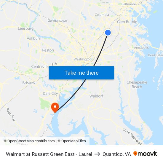 Walmart at Russett Green East - Laurel to Quantico, VA map