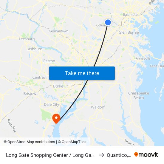 Long Gate Shopping Center / Long Gate Pkwy to Quantico, VA map