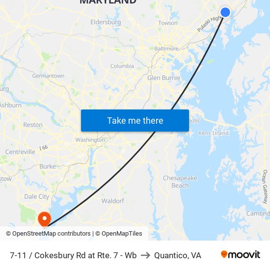 7-11 / Cokesbury Rd at Rte. 7 - Wb to Quantico, VA map