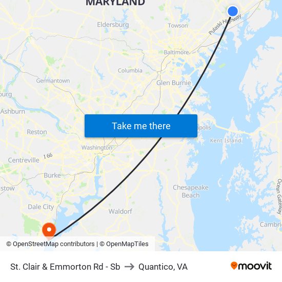 St. Clair & Emmorton Rd - Sb to Quantico, VA map