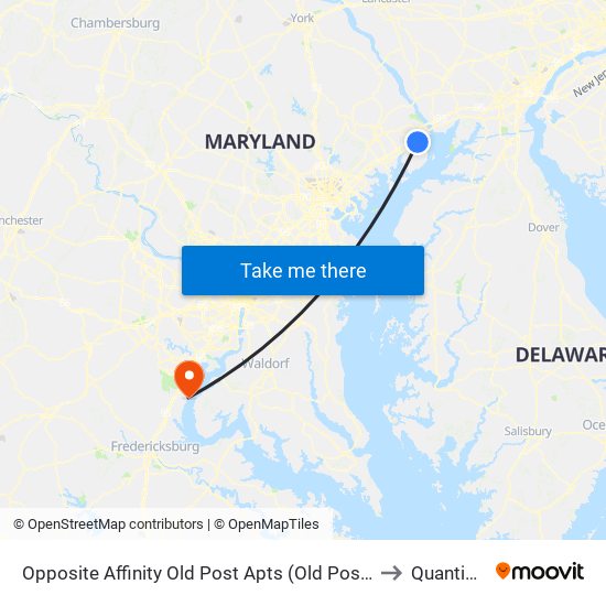 Opposite Affinity Old Post Apts (Old Post Rd & Michael La) to Quantico, VA map