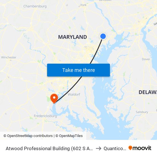 Atwood Professional Building (602 S Atwood Rd) to Quantico, VA map