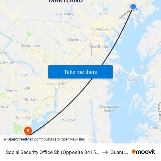 Social Security Office Sb (Opposite 3415 Box Hill S Corp Ctr Dr) to Quantico, VA map