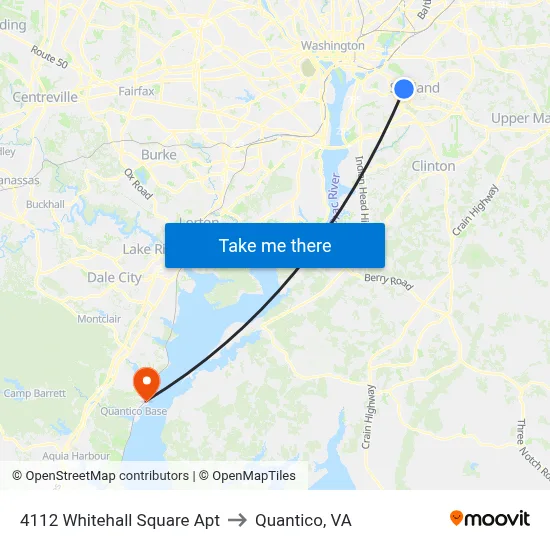 4112 Whitehall Square Apt to Quantico, VA map
