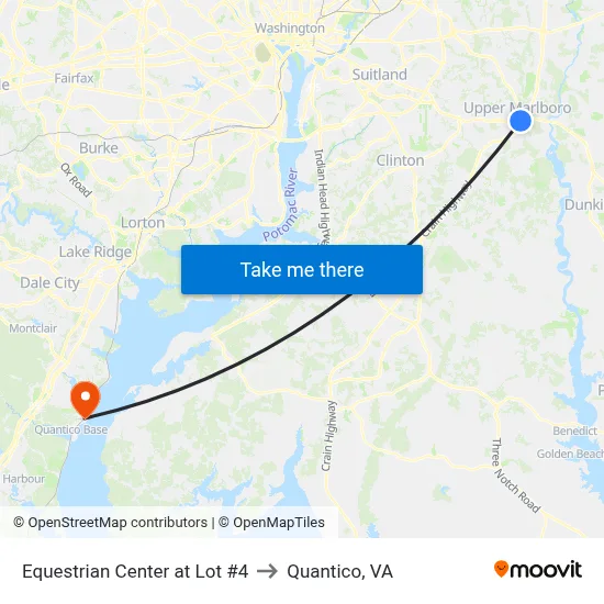 Equestrian Center at Lot #4 to Quantico, VA map
