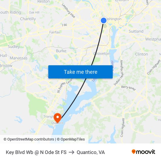 Key Blvd Wb @ N Ode St FS to Quantico, VA map